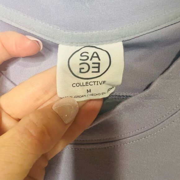 Sage Collective Light Purple Tunic Sweatshirt Pockets Sz M - Picture 2 of 9